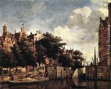 Amsterdam Canvas Paintings - The Martelaarsgracht in Amsterdam